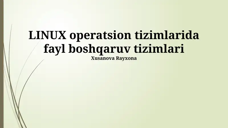 Linux Fayl Tizimlari