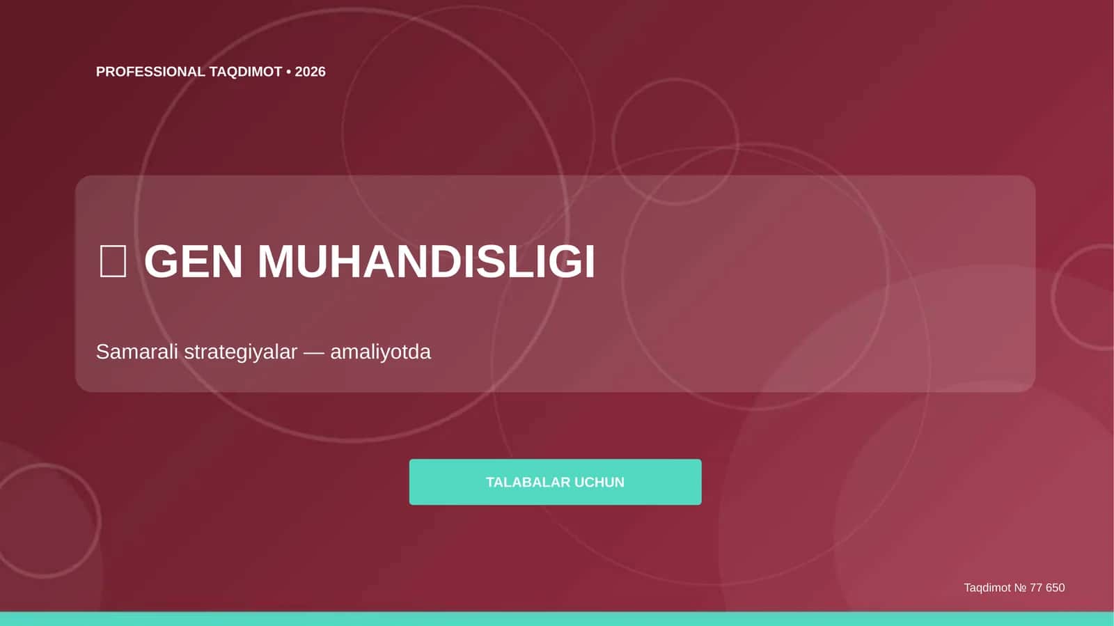 Gen muhandisligi: samarali strategiyalar (amaliyotda) [talabalar uchun]