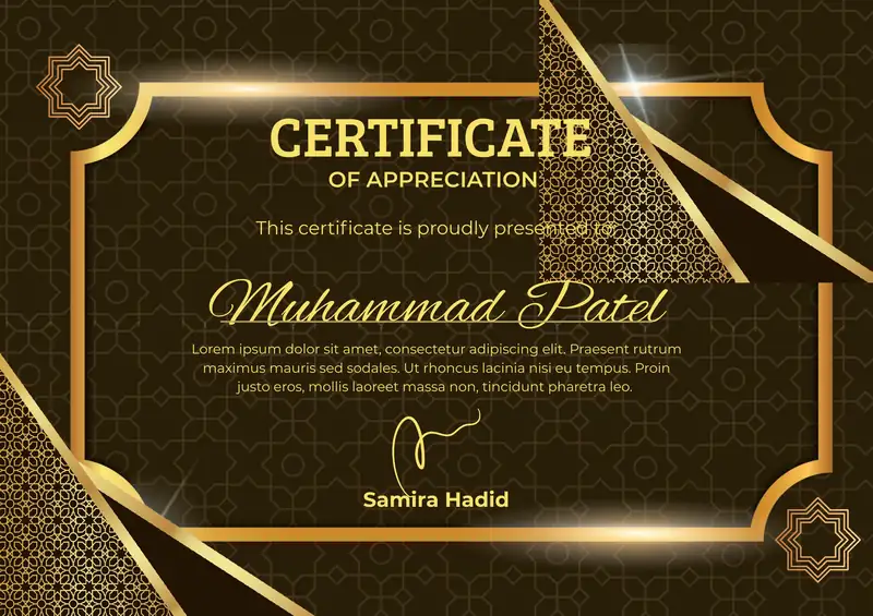 Certificate of Appreciation