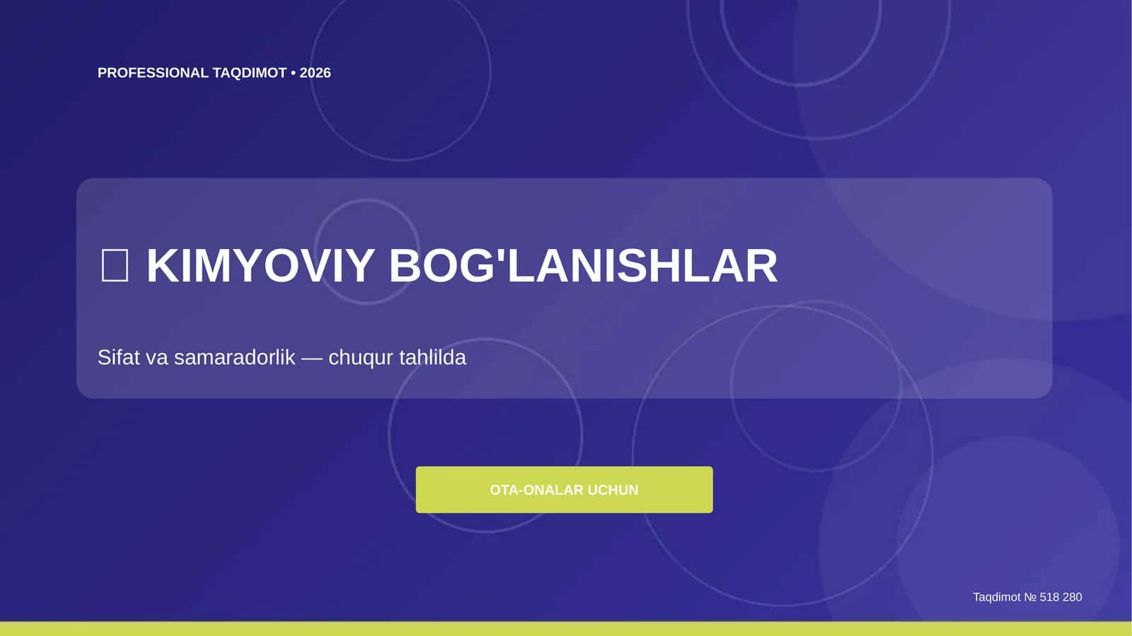 KIMYOVIY BOG'LANISHLAR
