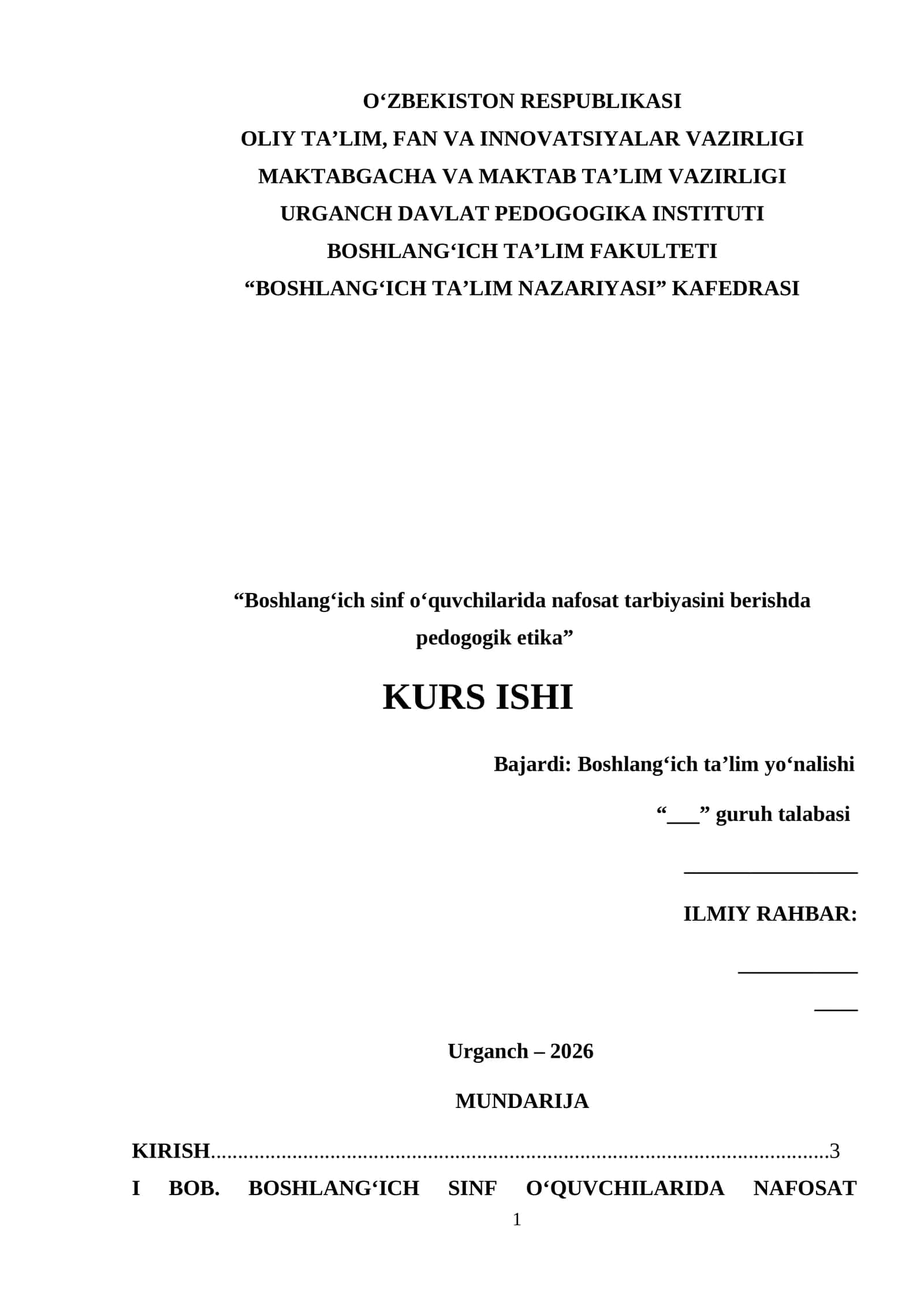 Kurs ishi