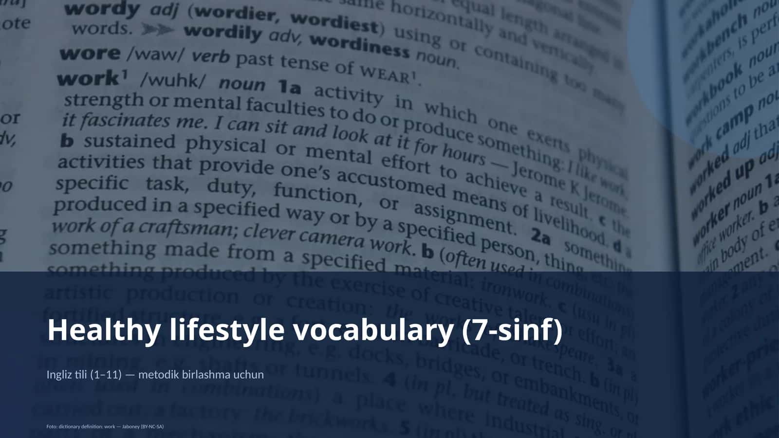 Healthy lifestyle vocabulary (7-sinf)