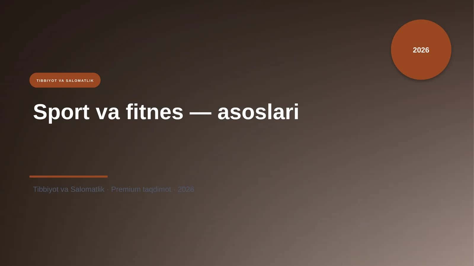 Sport va fitnes — asoslari