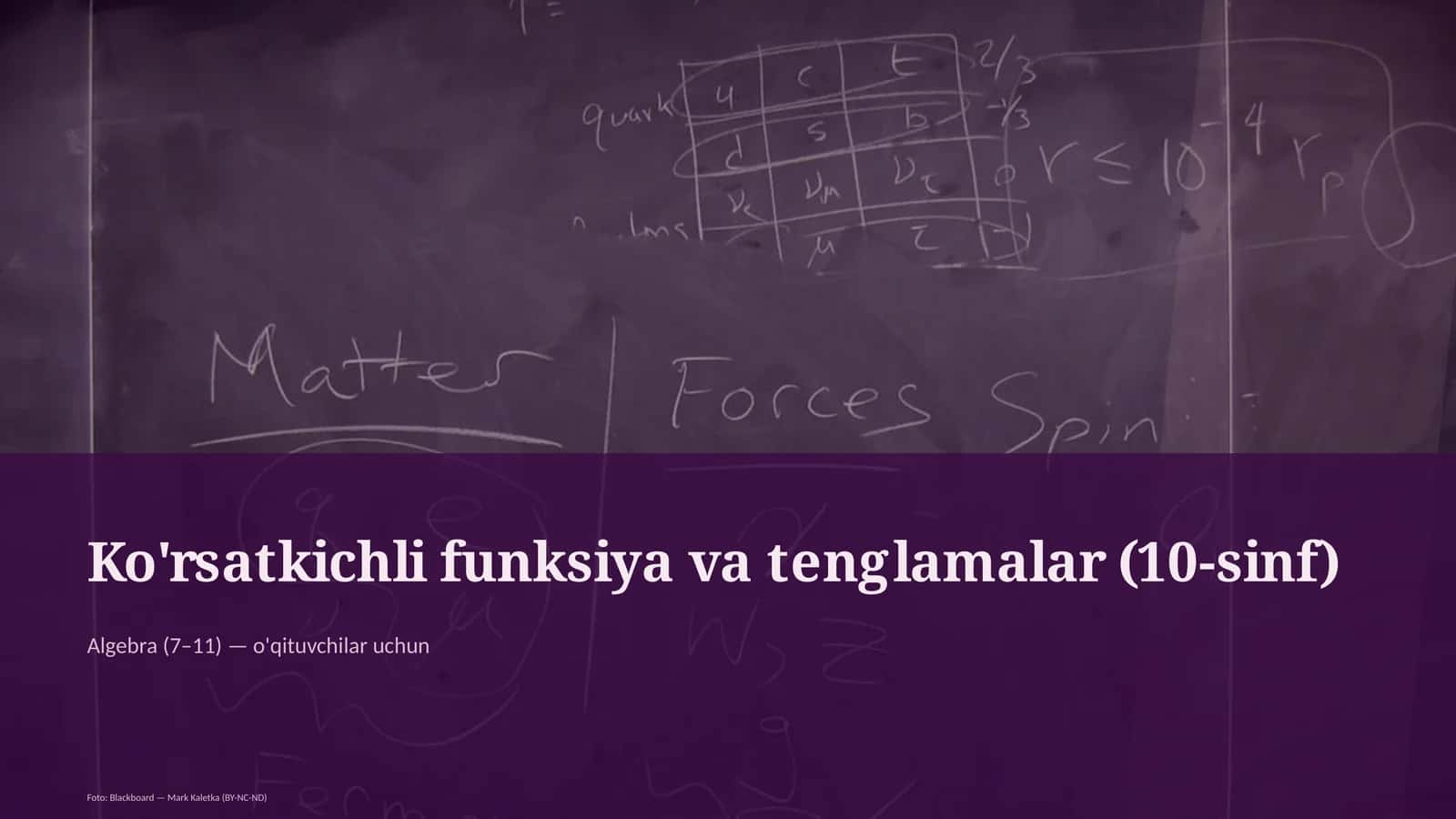 Ko'rsatkichli funksiya va tenglamalar (10-sinf)