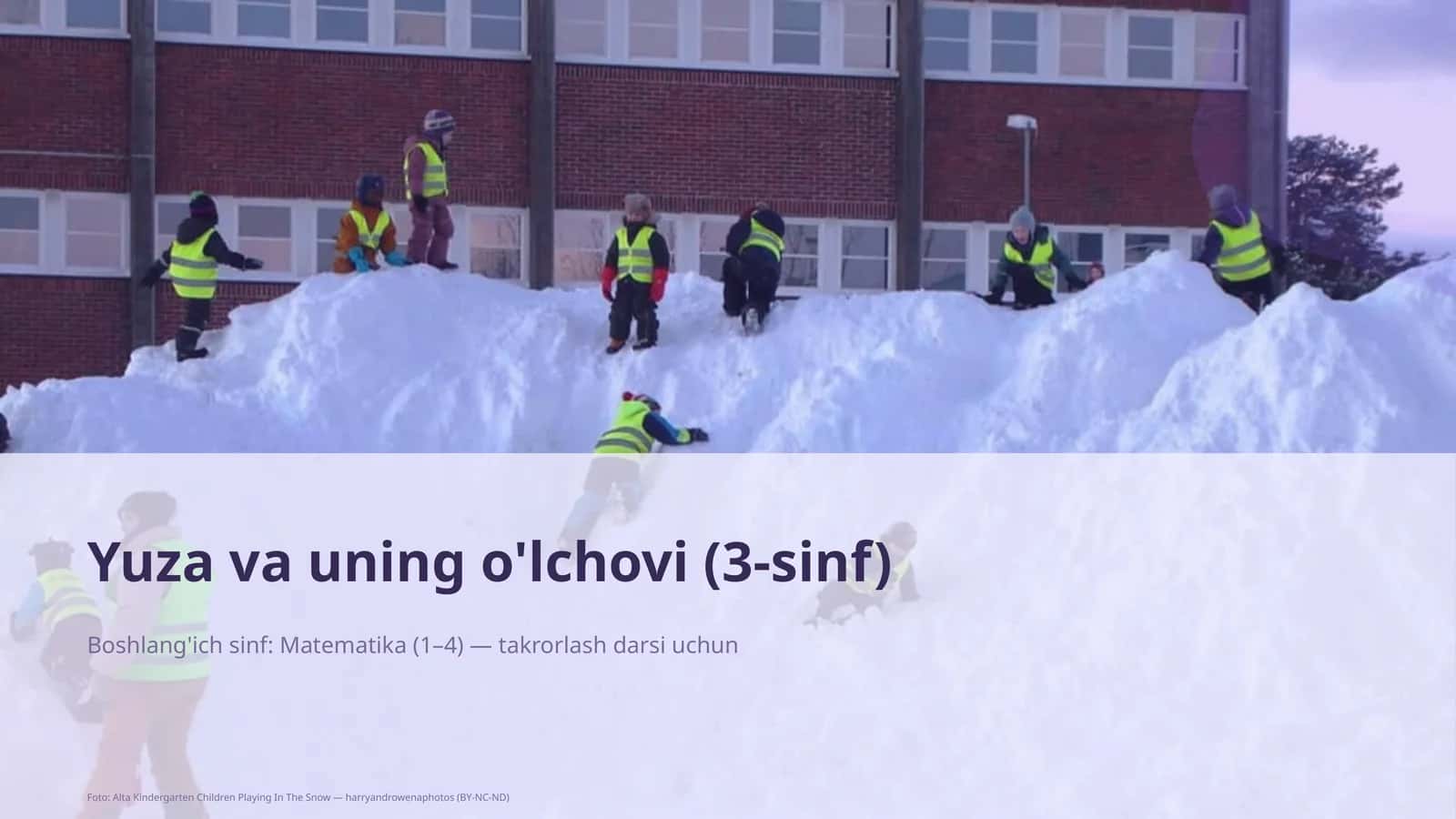 Yuza va uning o'lchovi (3-sinf)