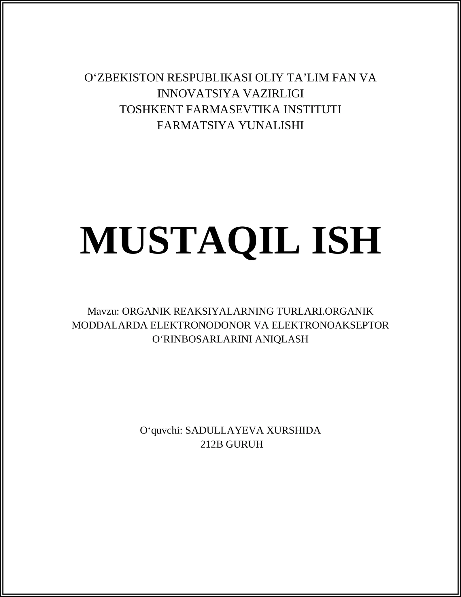 FARMATSIYA YUNALISHI