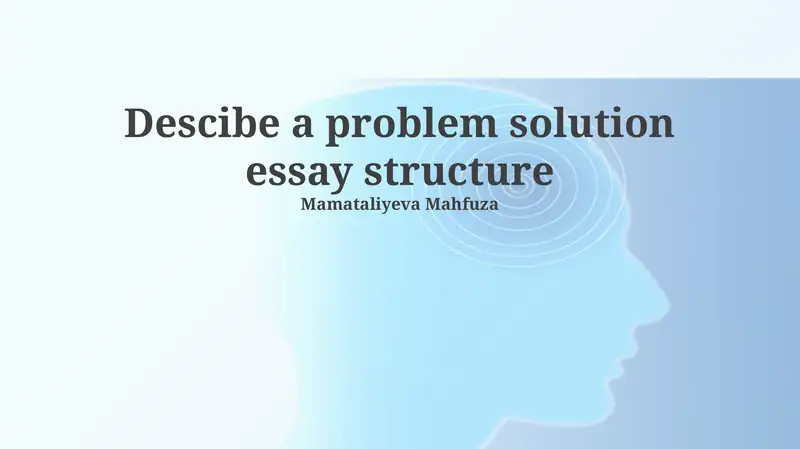 Problem Solution Essay Structure