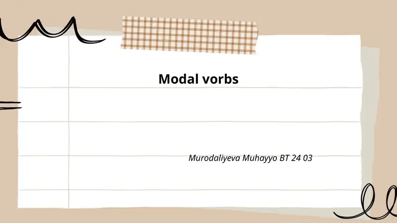 Modal Vorbs