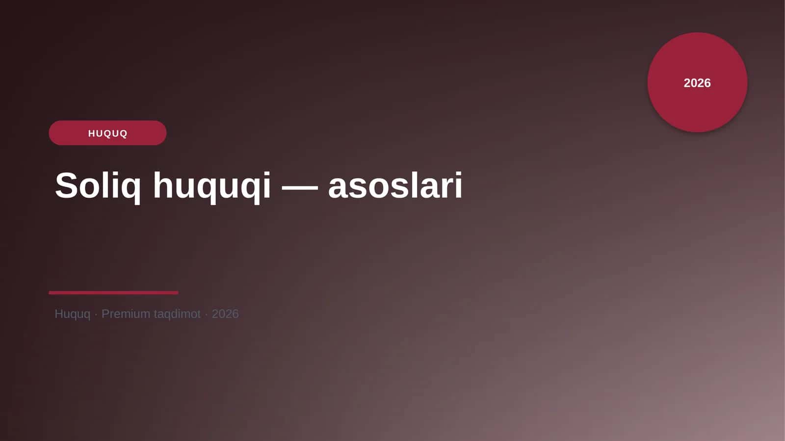 Soliq huquqi — asoslari