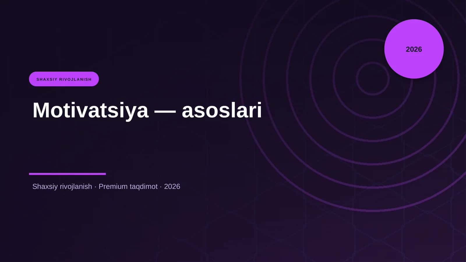 Motivatsiya — asoslari