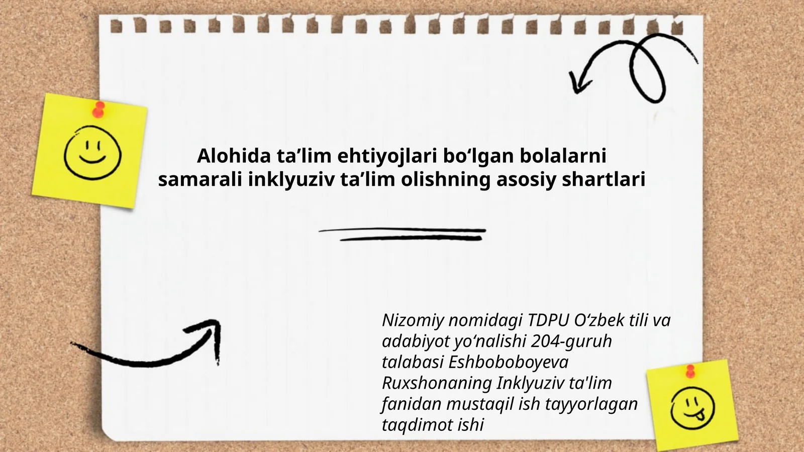 Inklyuziv taʼlim olishning asosiy shartlari