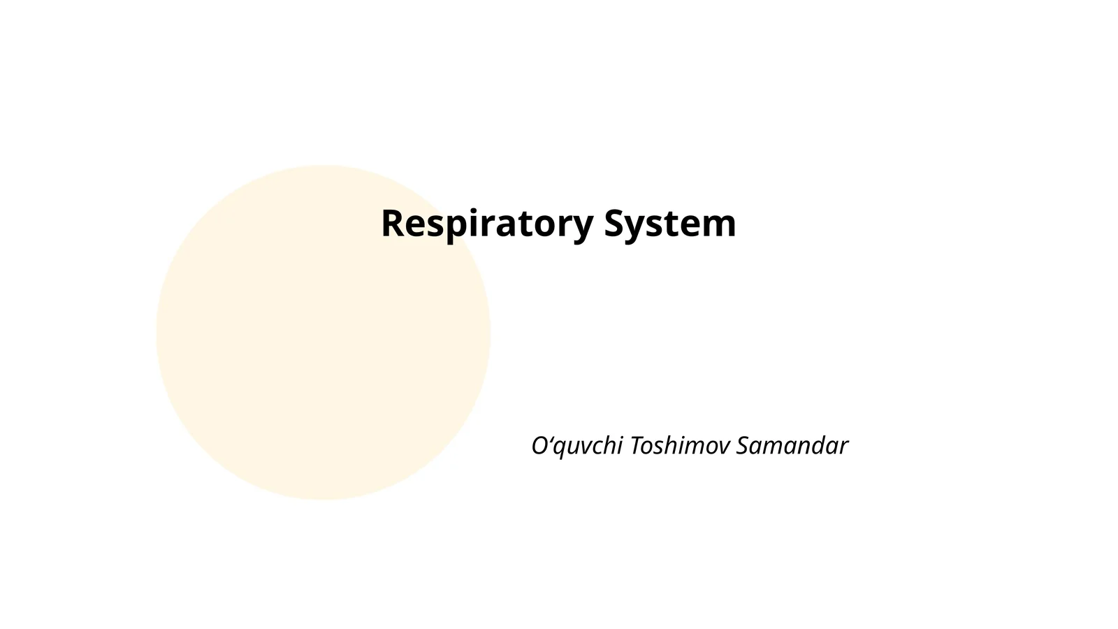 Respiratory System