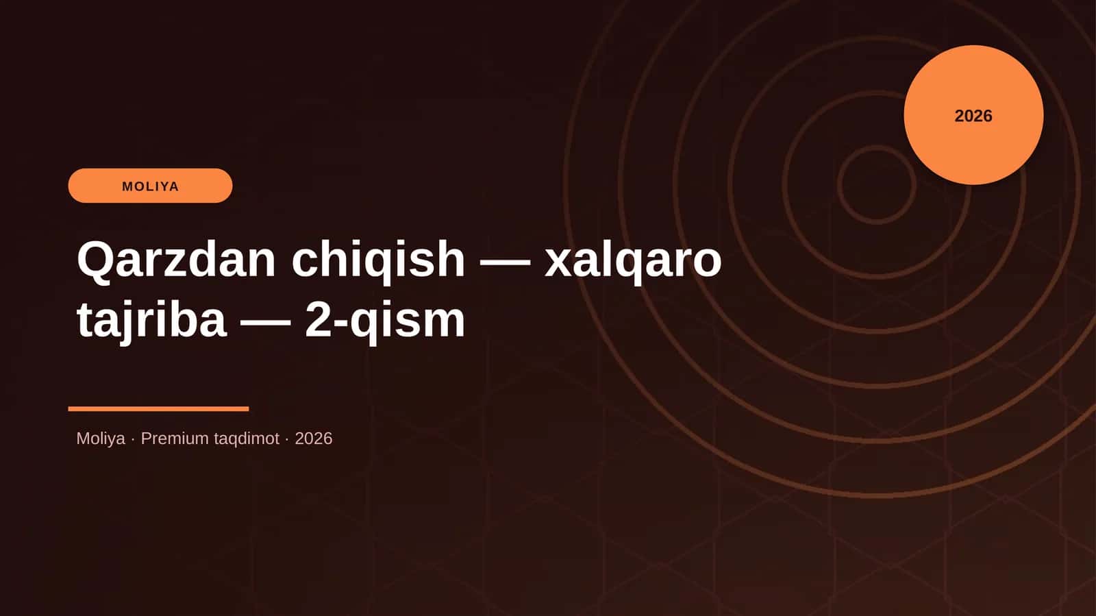 Qarzdan chiqish — xalqaro tajriba — 2-qism