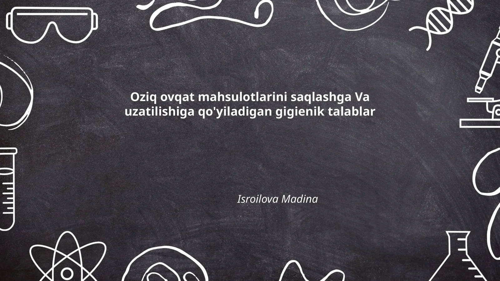 Oziq ovqat mahsulotlarini saqlashga Va uzatilishiga qo'yiladigan gigienik talablar