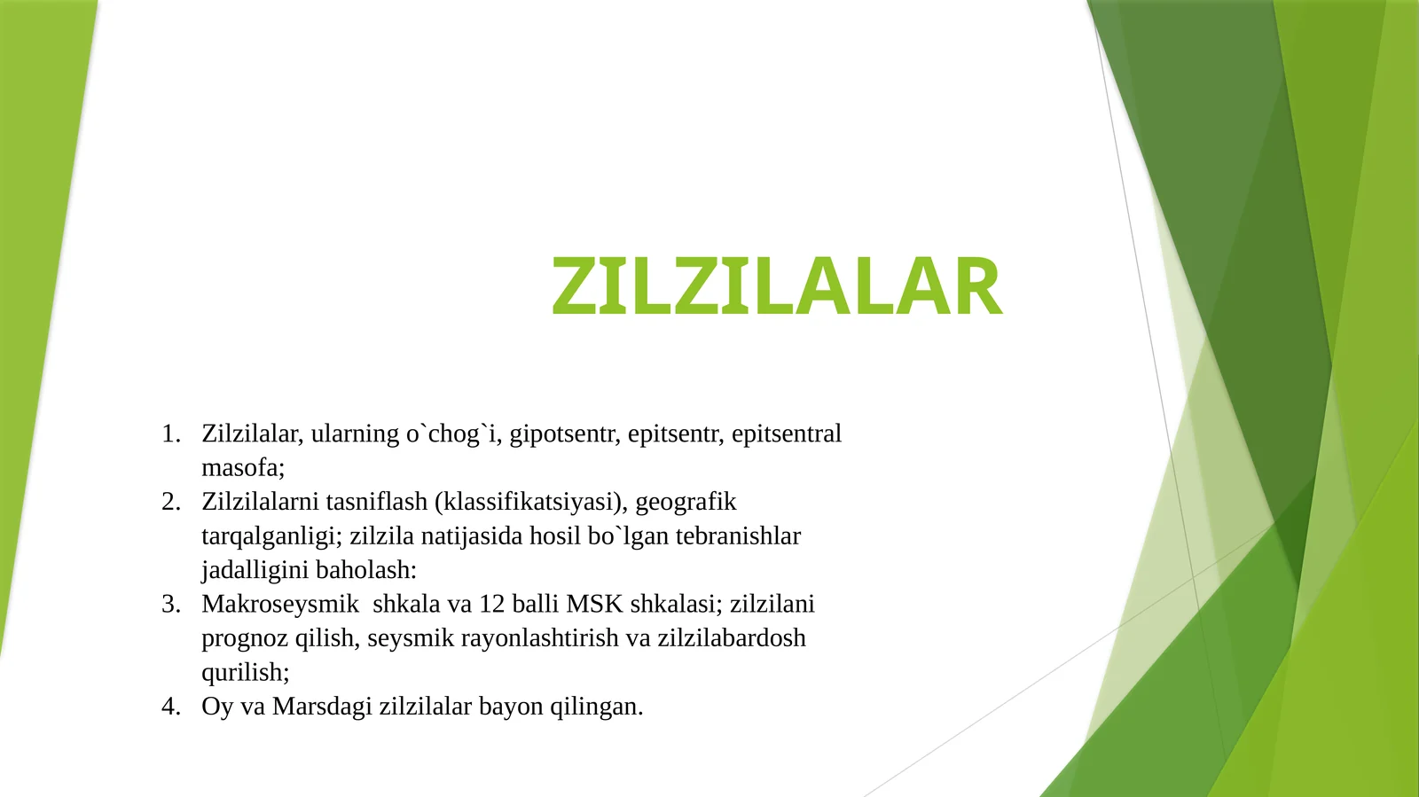 Zilzilalar