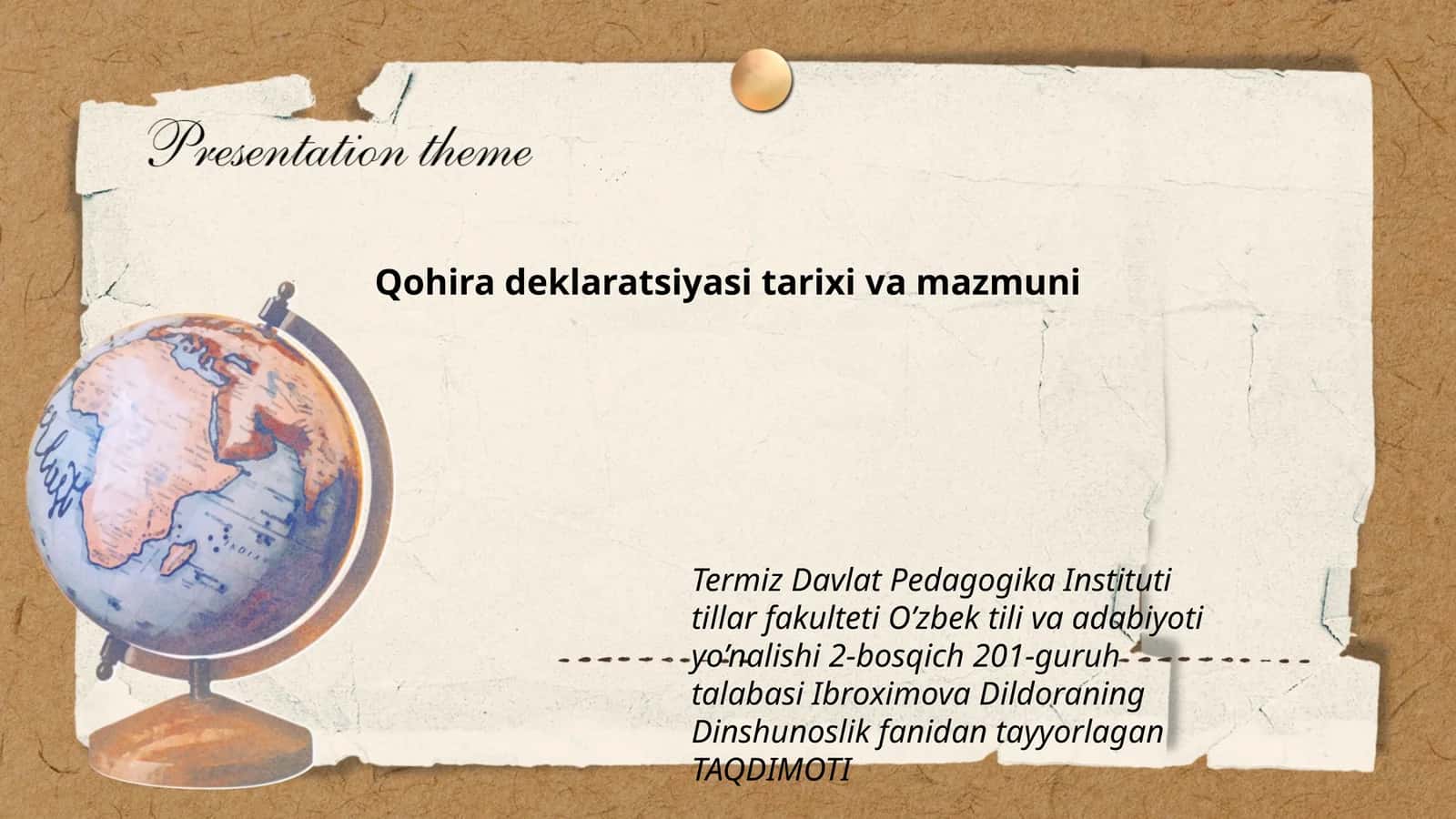 Qohira deklaratsiyasi tarixi va mazmuni