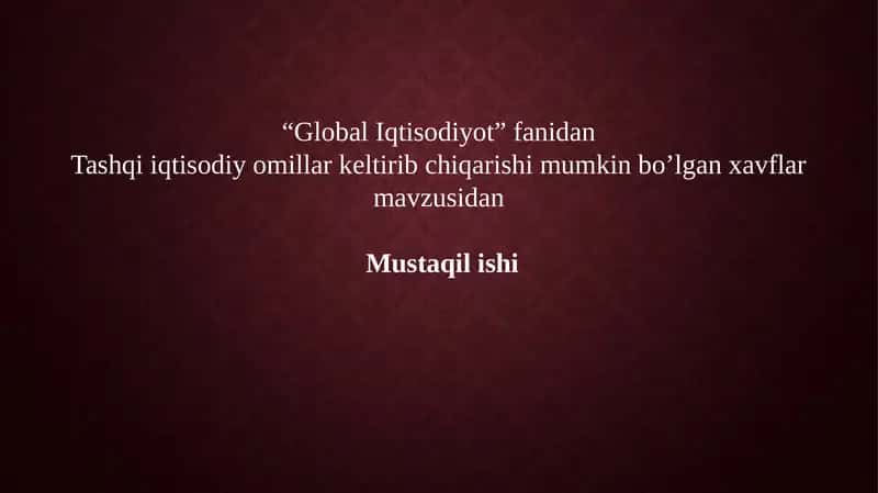 GlobalIqtisodiyot