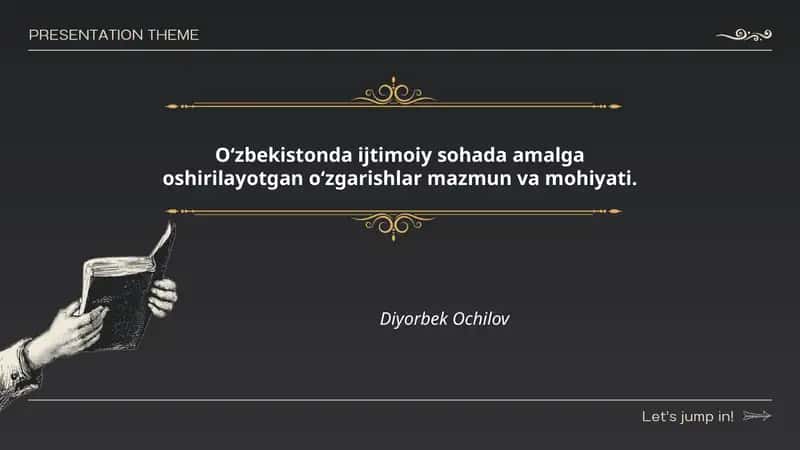 O‘zbekistonda ijtimoiy sohada amalga oshirilayotgan o‘zgarishlar mazmun va mohiyati