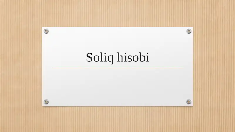 Soliq hisobi