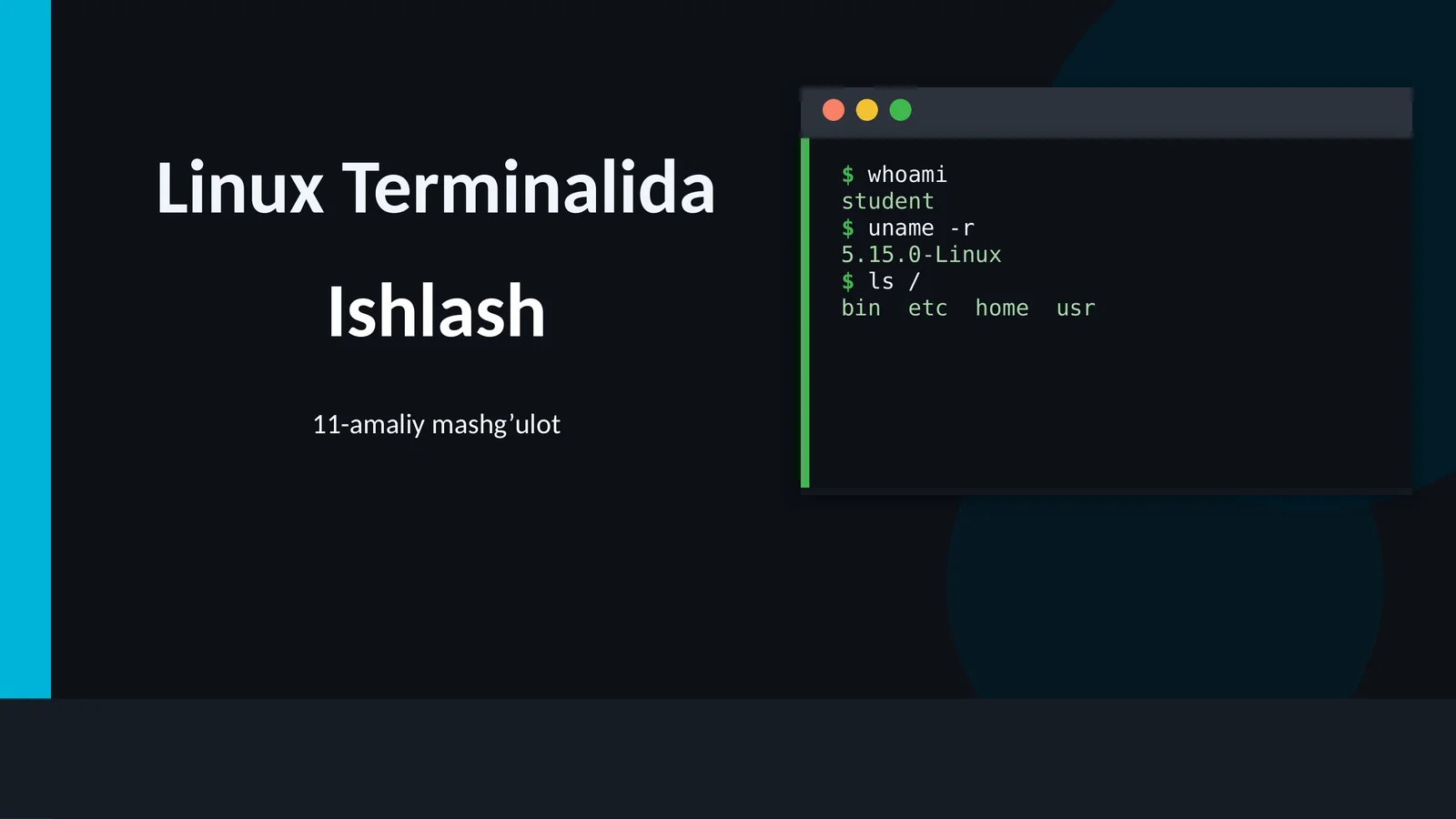 Linux Terminalida Ishlash