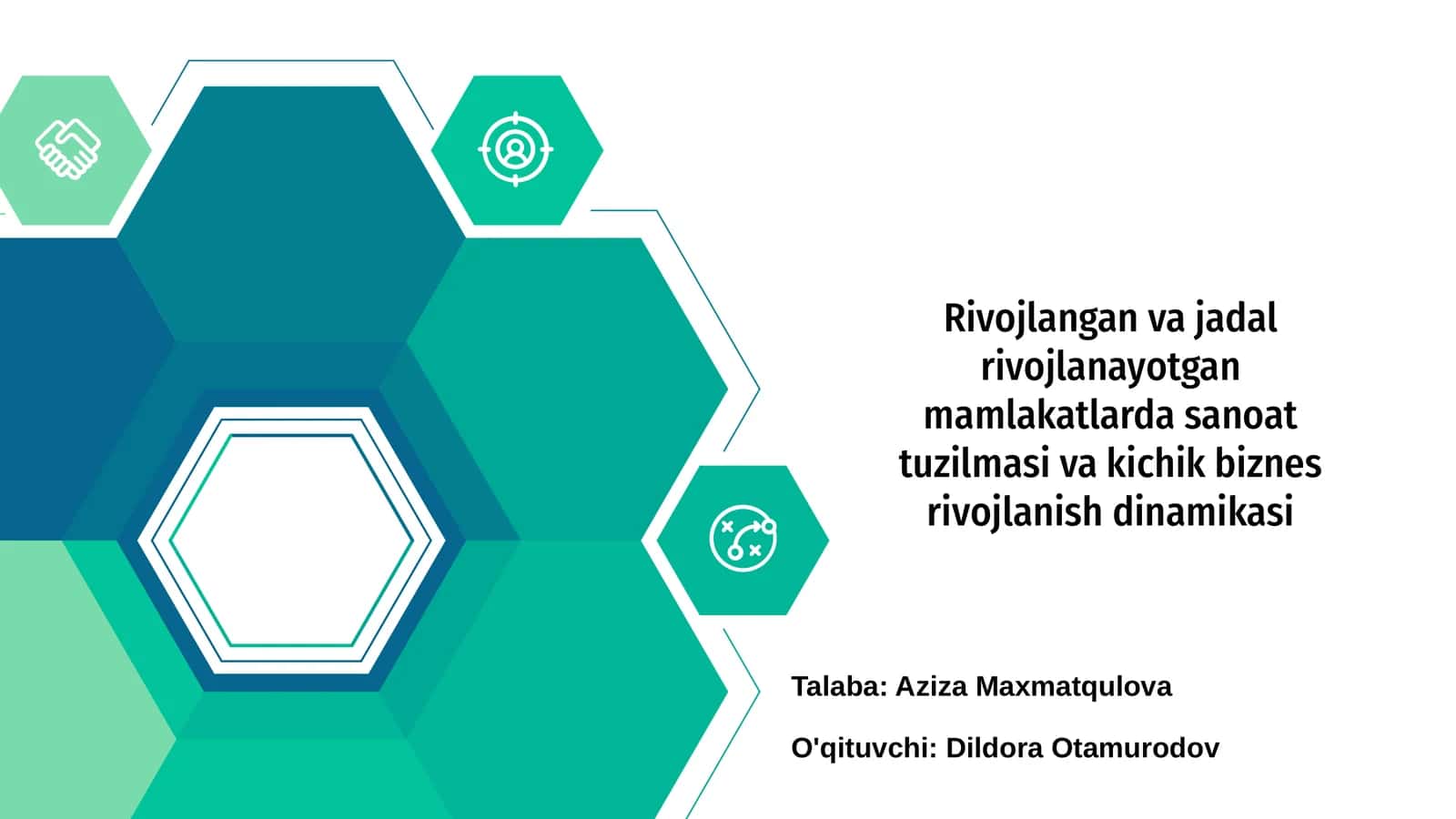 Mamlakatlarning sanoat tuzilmasi va kichik biznes rivojlanish dinamikasi