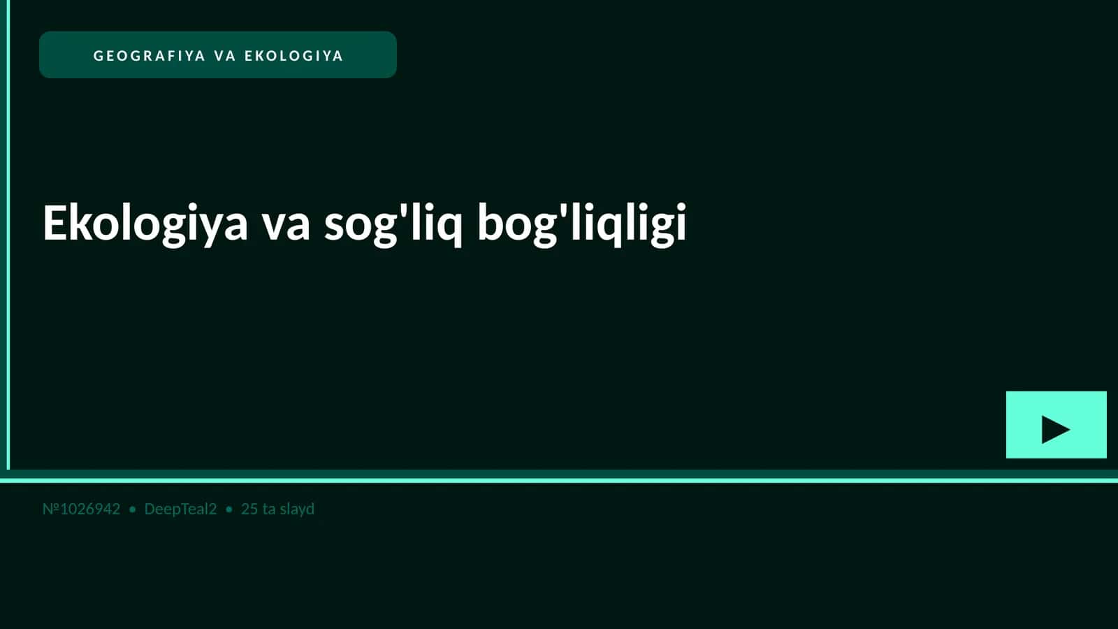 Ekologiya va sog'liq bog'liqligi