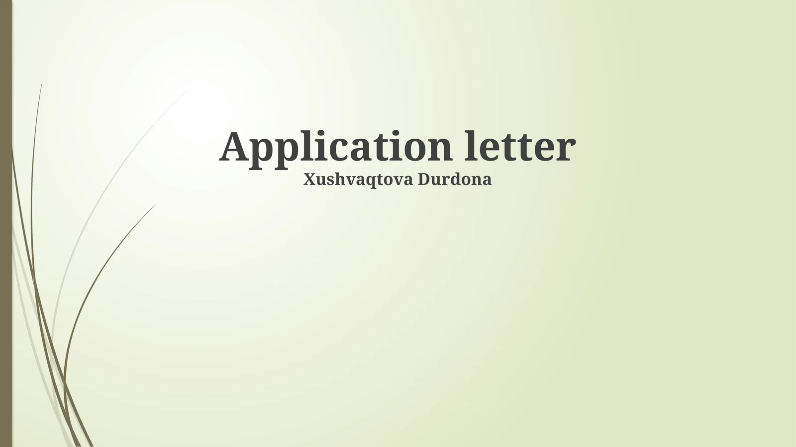Application letter