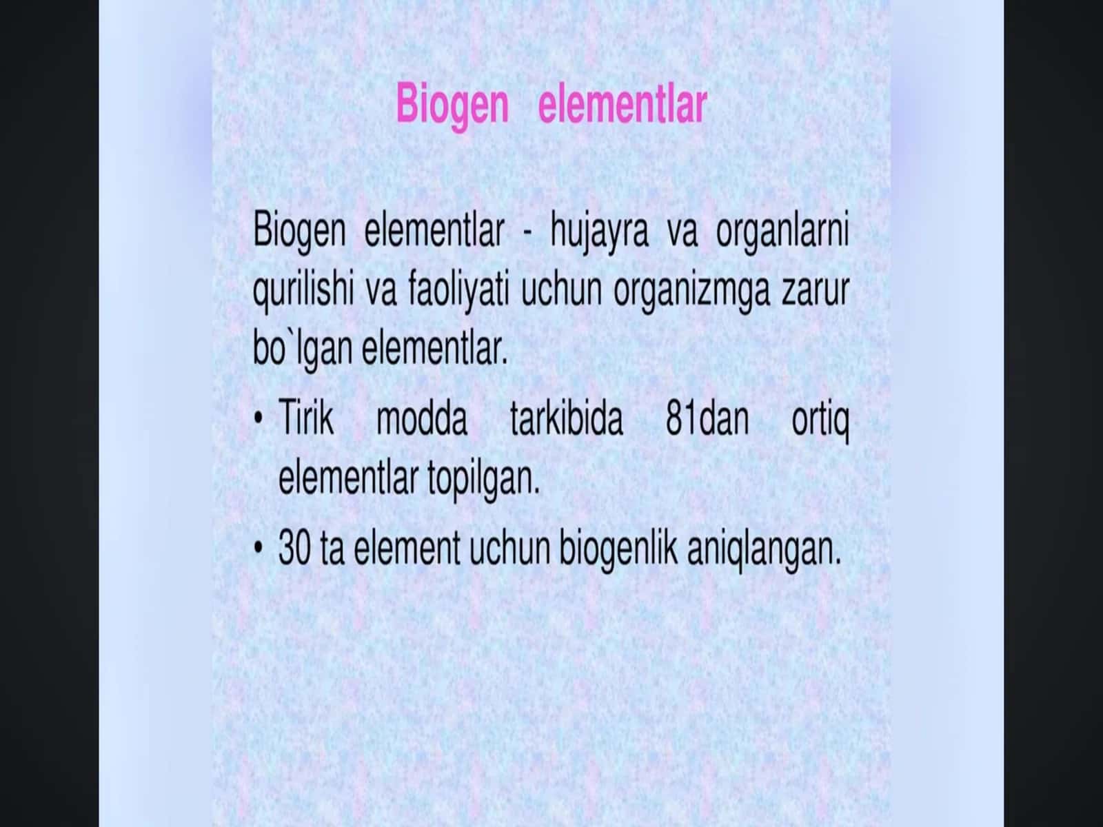Biogen elementlar