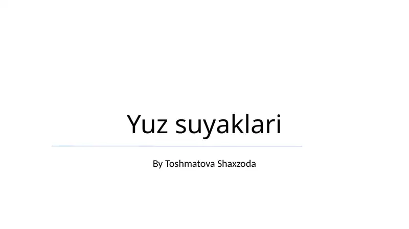 Yuz suyaklari