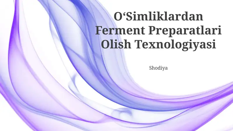 OʻSimliklardan Ferment Preparatlari Olish Texnologiyasi
