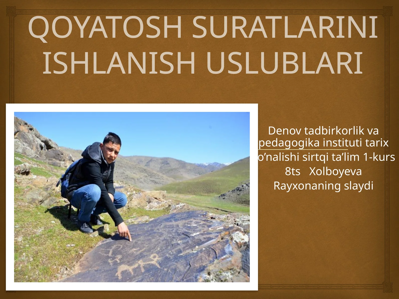QOYATOSH SURATLARINI ISHLANISH USLUBLARI