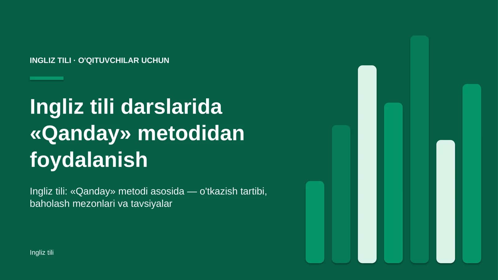 ingliz tili darslarida qanday metodidan foydalanish 5652