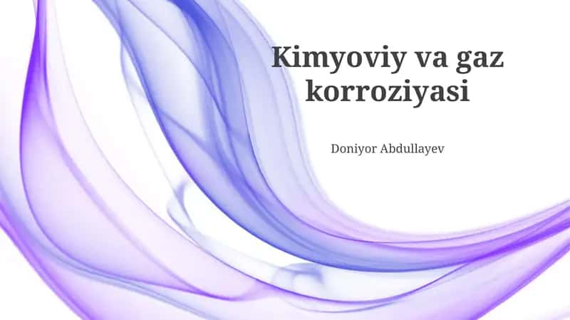 Kimyoviy va gaz korroziyasi