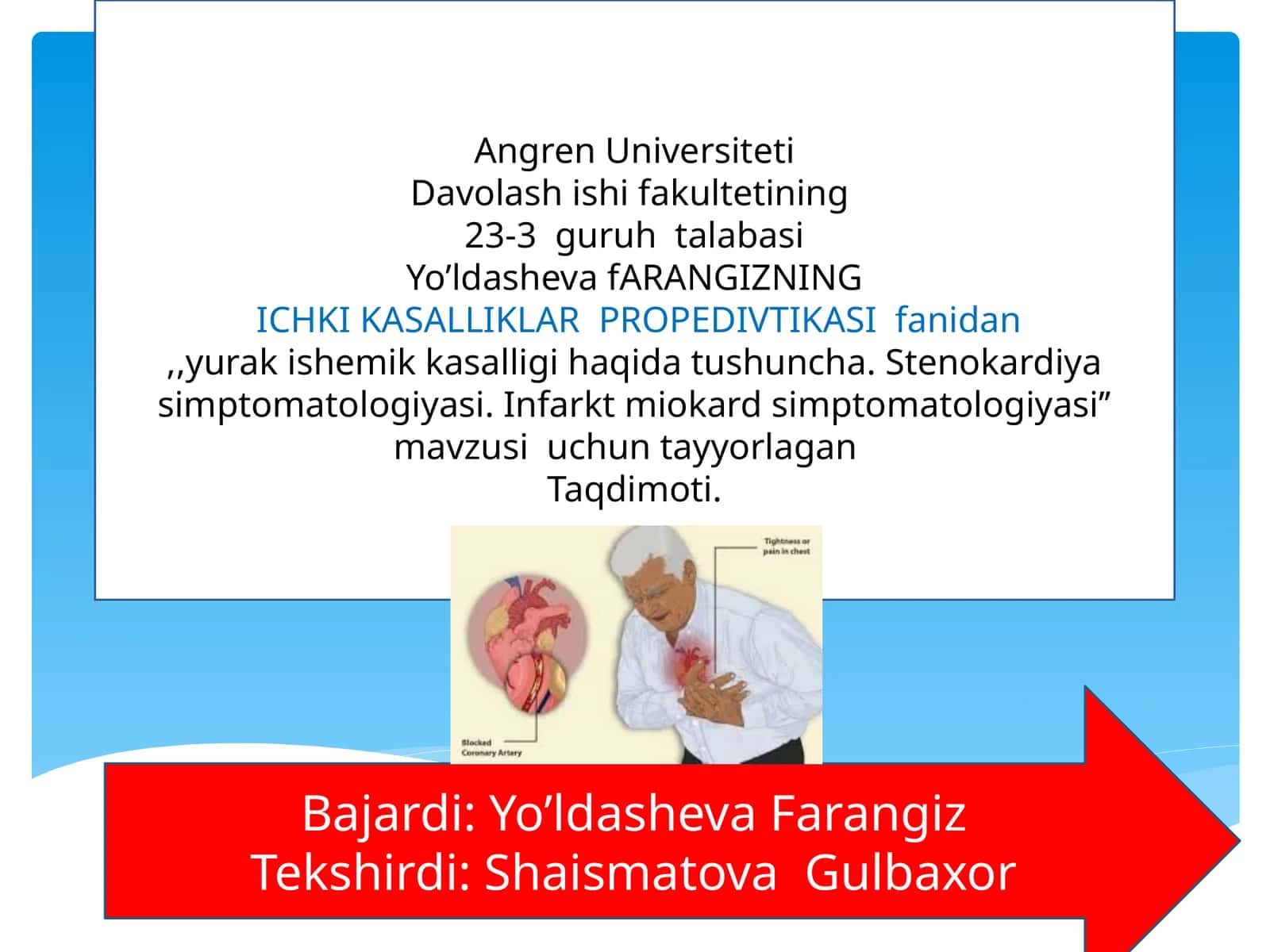 Yurak ishemik kasalligi haqida tushunchalar