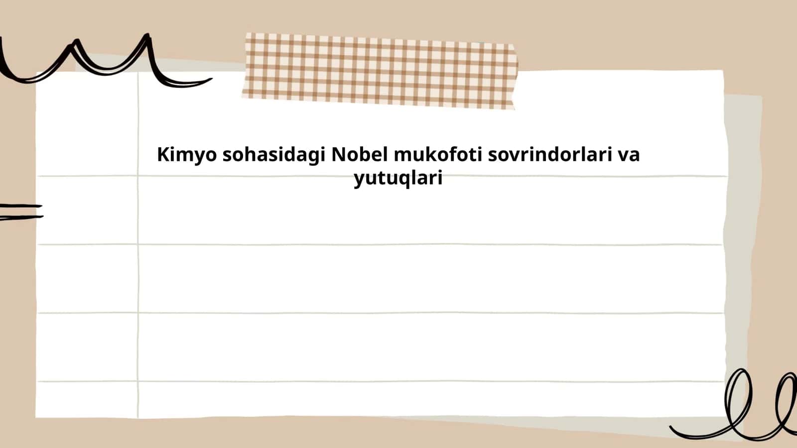 Kimyo sohasidagi Nobel mukofoti sovrindorlari va yutuqlari
