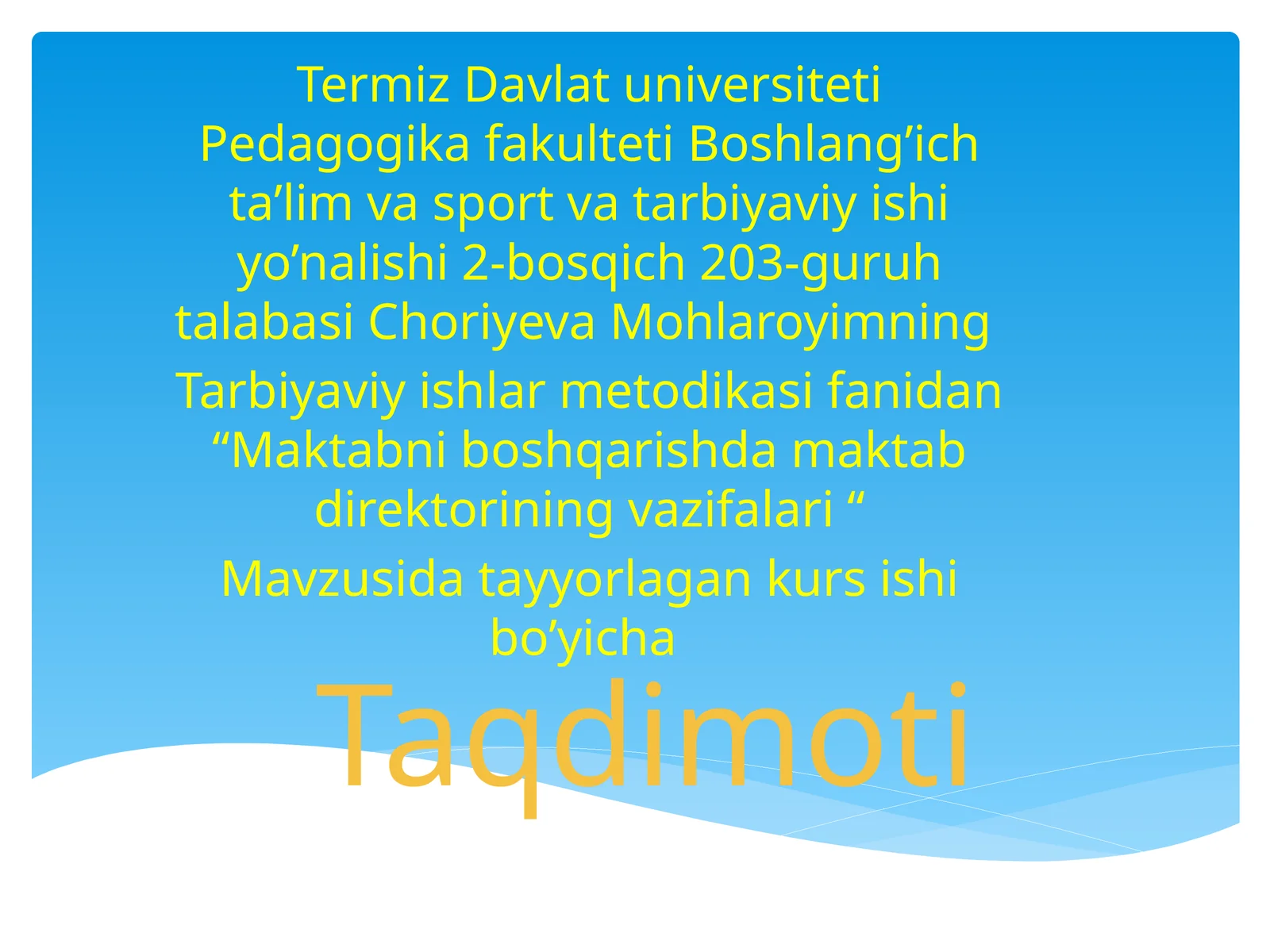 Maktabni boshqarishda maktab direktorining vazifalari