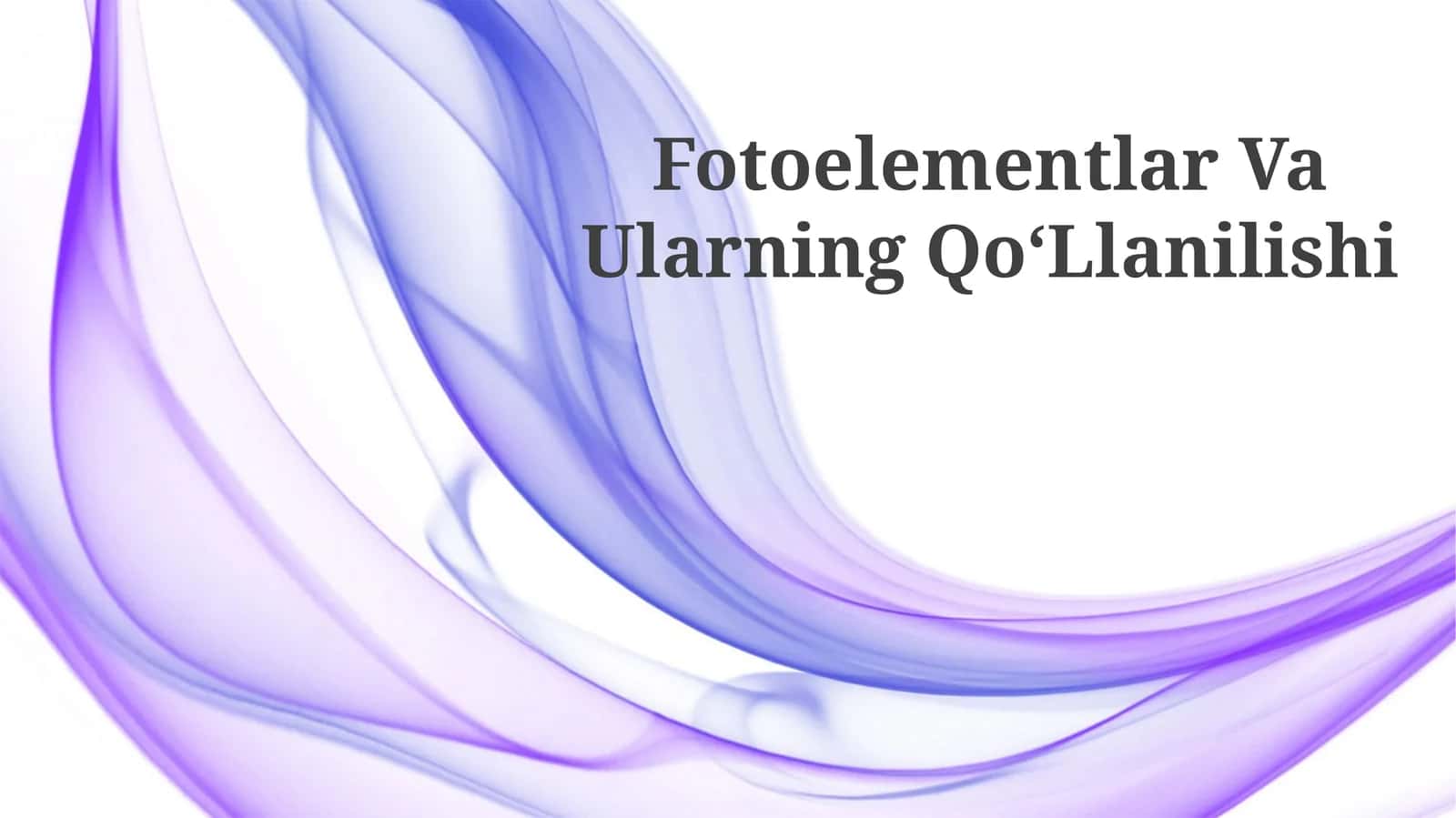 Fotoelementlar Va Ularning QoʻLlanilishi