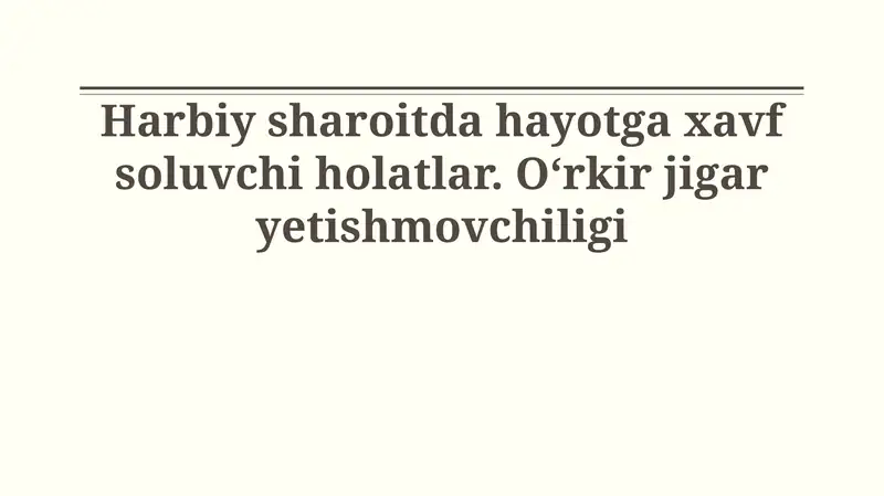 O'tkir jigar yetishmovchiligi: Sabablari va mexanizmlari