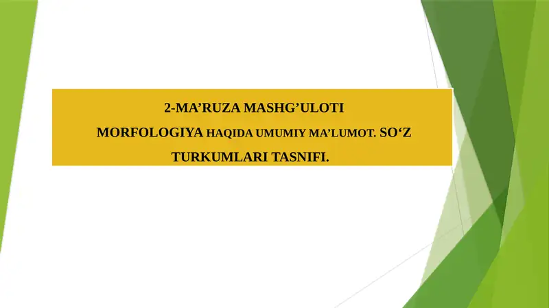Ma’ruza Mashg’uloti