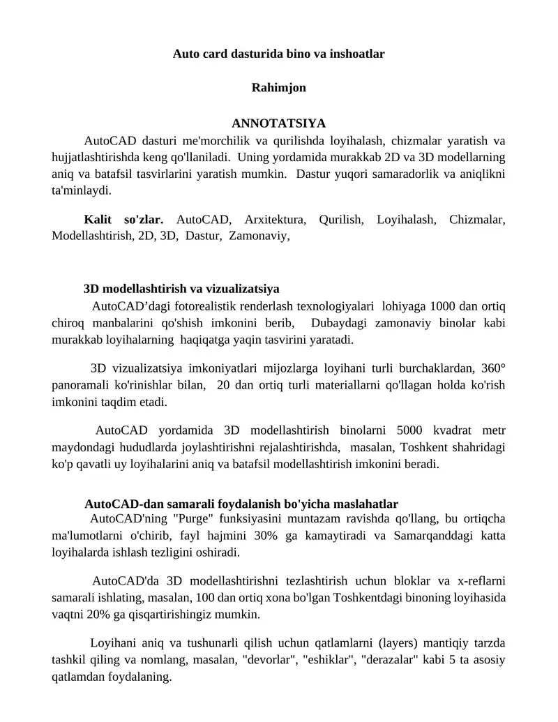AutoCAD dasturi
