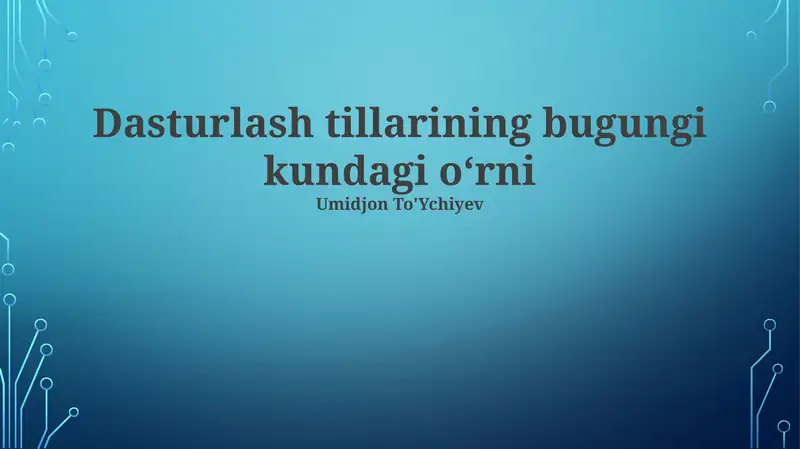 Kiberxavfsizlik va Dasturlash