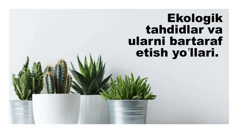 Ekologik tahdidlar va ularni bartaraf etish yo‘llari