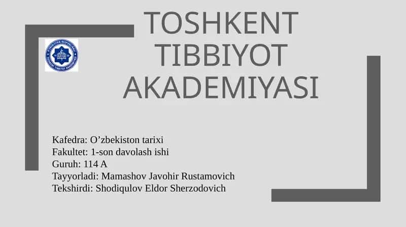 O’zbekiston Mustaqil Taraqqiyoti