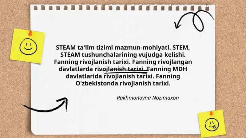 STEAM ta'lim tizimi mazmun-mohiyati
