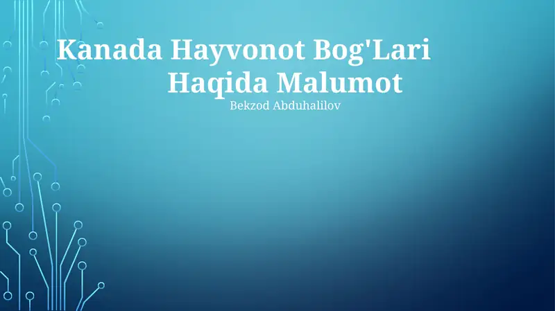 Kanada Hayvonot Bog'Lari