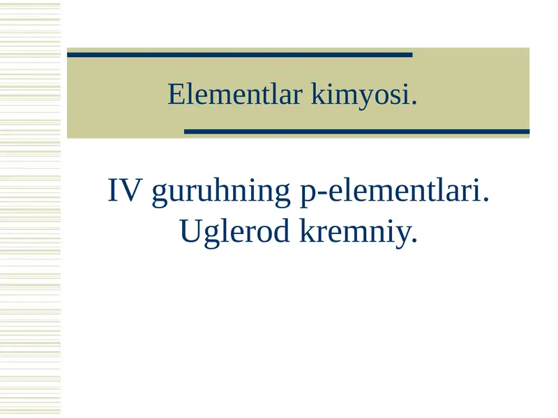 Elementlar kimyosi