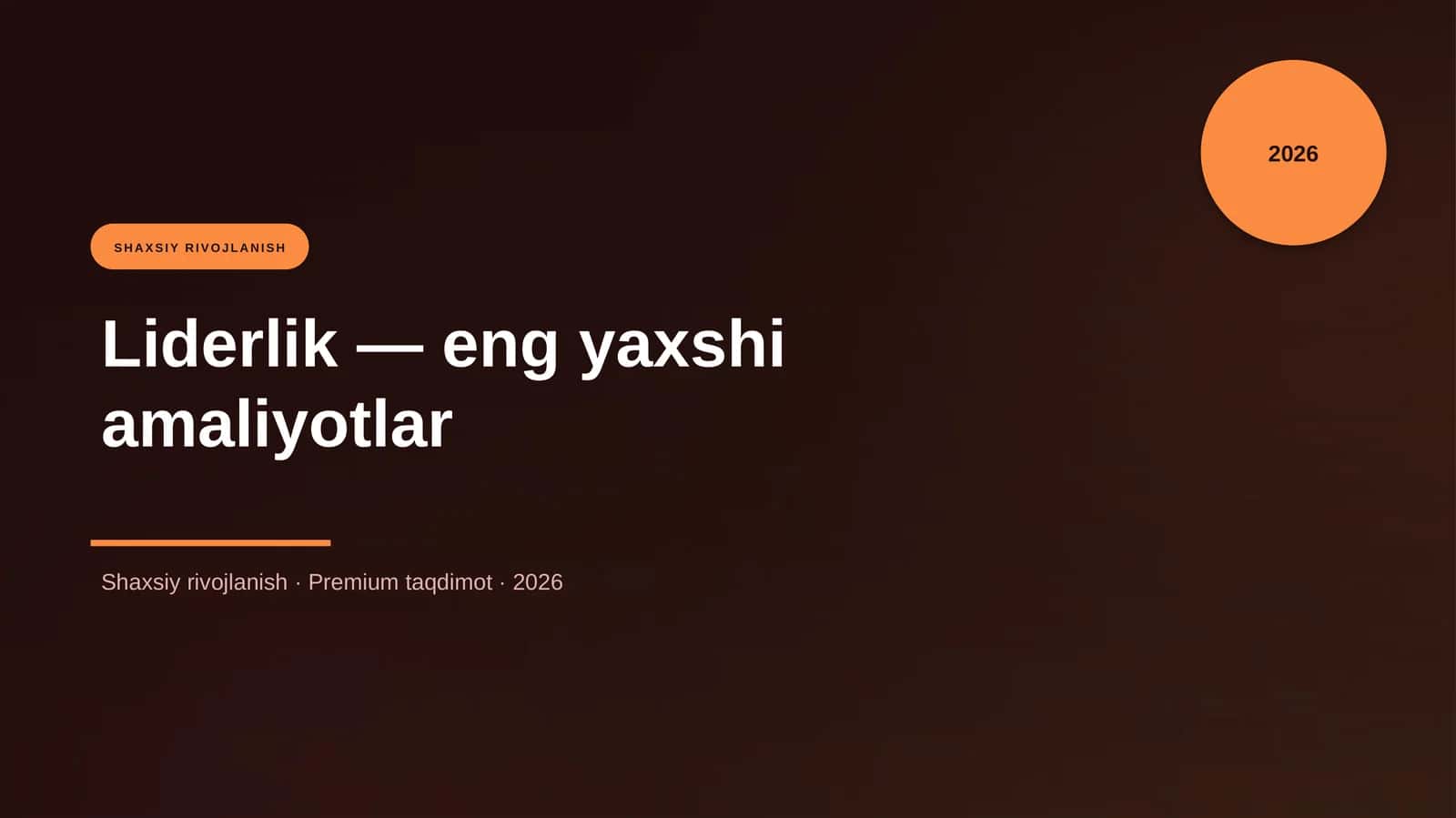 Liderlik — eng yaxshi amaliyotlar