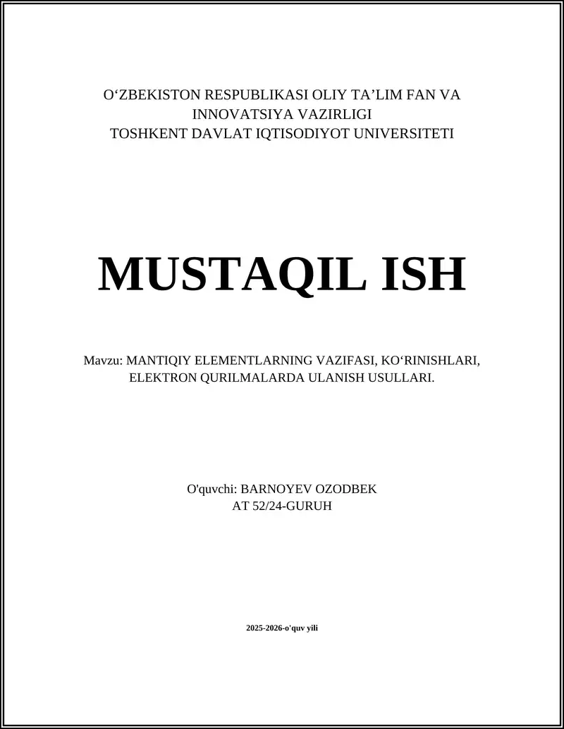 Mantiqiy Elementlar