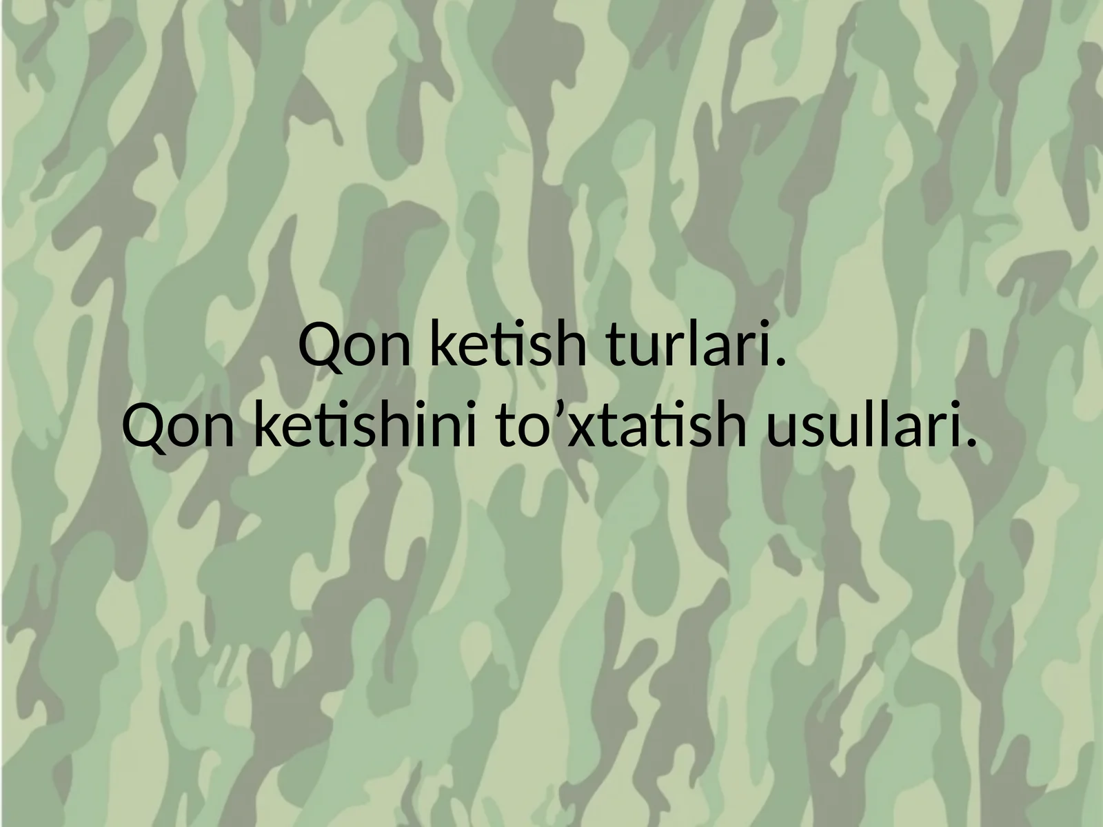Qon ketish turlari