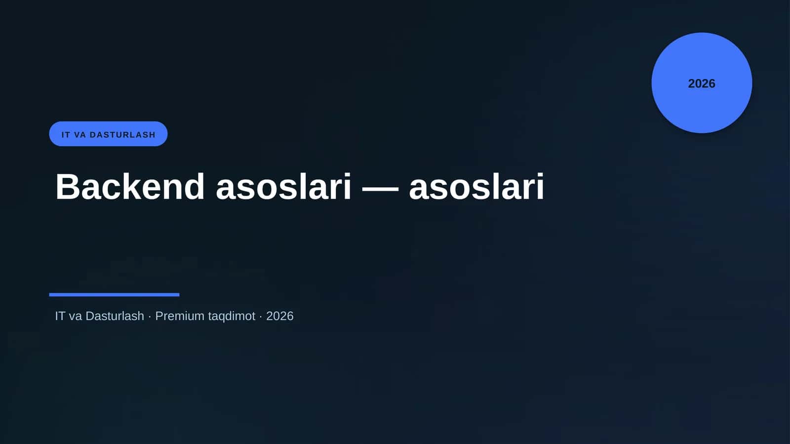 Backend asoslari — asoslari